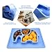 Mini Silicone Kids Placemat,Baby Feeding Mat,Silivo 10"x7.7"x1" One Piece Placemat Fits Most Highchair Trays Elephant Design Dinnerware Super Self Suction Pad Non-slip Placemats Tableware (Blue)