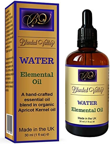 Aromatherapy Oil WATER - Essential Oils of Lemongrass, Frankincense, Jasmine, Ylang Ylang in Apricot Kernel. For Diffuser, Burner, Fragrance Lamp. For Relaxation, Yoga, Meditation. Promotes Healing.