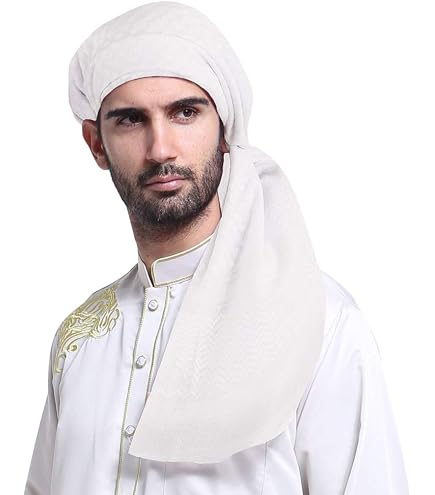 Bandeau Turban Homme Musulman JIAHG - Coton Noir - 54 Cm - Pour Hijab, Keffieh, Couvre-chef Désert