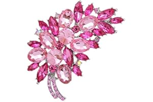 Brussels Spilla vintage a forma di fiore con piume e strass, spilla creativa per banchetti nuziali, spilla da sposa, accessorio per gioielli