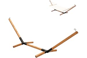 MOE UHANE Hamac en bois pour jardin et maison, montage rapide sans vis ni outils, bois naturel et raccords métalliques, compact, 100 % écologique, fabriqué dans l'UE