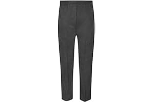 L S U Boys All Around Full Elasticated School Pull UP Trousers~Grey/Black~2/3 to 13/14