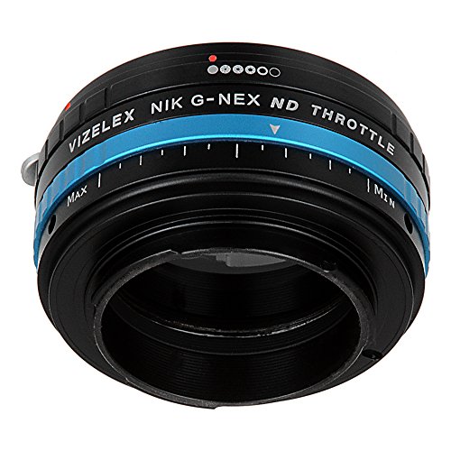 Fotodiox Vizelex ND Throttle Adaptateur d objectif Nikon G avec Filtre pour Appareil Photo Sony Noir