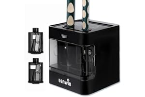 tenwin Electric Pencil Sharpener,Dual Power Supply, Suitable for Portable Pencil Sharpeners of 6-12mm Colored Pencils, Artist/Adults/Office/School/Home