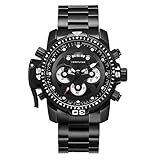 Hyssb Quartz Watch Steel Belt Herrenuhr Fashion Gürtel True Three Eyes Und Six Needles Schwarz Armbanduhren