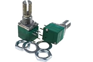 RELAND SUN 5 Stück RV097NS 5K 10K 20K 50K 100K 500K mit einem Schalter Audio 5-Pin Schaft 15mm Verstärker Dichtungspotentiometer (10K Ohm)