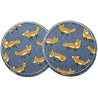 Set 2 Knieflicken Fuchs Flicken zum Aufbügeln für Kinder