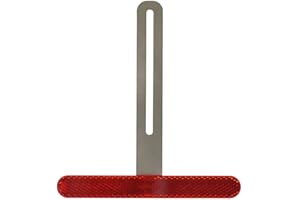 3D Carbon Design 1 x hochwertiger Edelstahl T-Halter (lang 130mm) mit E-geprüftem rotem Reflektor für Motorrad (130mm T Halter (lang)