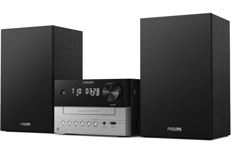 Philips TAM3505M2/12 Mini Hi-Fi System with CD, FM/DAB/DAB+ Radio, Bluetooth & Remote Control – Black