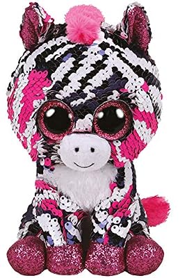 Ty- Flippables Small-Peluche Sequins Zoey Le zèbre 15cm, TY36672, Multicolore