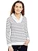 Hypernation White and Blue Stripe Shawl Collar Cotton T-shirt For Women RS.659.00