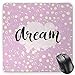 Produktbild BGLKCS Motivational Mauspads,Hand Written Style Dream Word on a Cloud Shape and Grungy Dots,Standard Size Rectangle Non-Slip Rubber Mousepad,Lilac Pale Yellow Black
