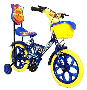 Loop Cycles Master Blaster Y Frame 14 Inches Bicycle for Kids 3 to 5 Years Unisex with Side Wheels & Basket