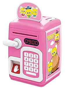 Toyshine Money Safe Kids with Finger Print Sensor Piggy Savings Bank with Electronic Lock, Pink