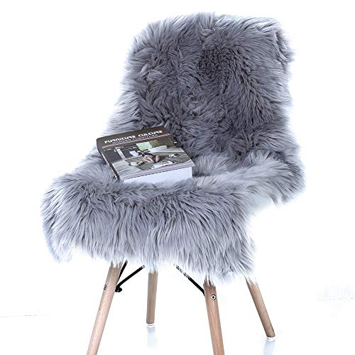 YJ.GWL Fluffy Faux Fur Sheepskin Rug Soft Shaggy Throw Rug Chair Cover Sofa Pad for Living Room Bedr