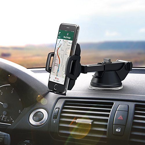 Supporto Auto Smartphone TaoTronics Porta Cellulare Auto con Tasto Posteriore di Rilascio Automatico, Supporto per Auto (Base Retrattile e Regolabile, Perno Regolatore Aggiustabile, Ventosa Larga e Piatta, 3 Modi per Regolare, Compatibile con iPhone, Galaxy e gli Smartphone PiÃ¹ Comuni) per iPhone 7 / 6 / 6s / 5s / 5 , Galaxy Note 8 / S8, HUAWEI, Xiaomi, One Plus ecc