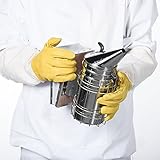 imker smoker Rauchgerät aus Edelstahl und Leder mit Schutzgitter für Imkereiarbeit - 8