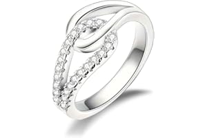 ChenYuTe Anello da Donna in Argento 925 Anelli di Dichiarazione Colorati Anelli con Zirconia Cubica Anelli vintage impilabili Anelli di Dimensioni 6-9