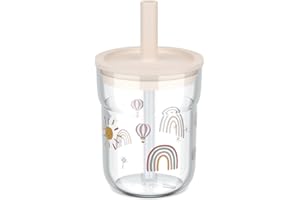 Mepal - Vaso Infantil con Pajita Mio - Tapa flexible con pajita inteligente a prueba de insectos - Admite todos los líquidos - Apto para el lavavajillas - 250 ml - Sunshine & Rainbow