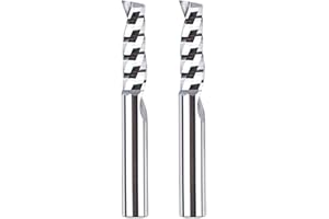 SpeTool 2 frese in alluminio da 6 mm, fusto in alluminio, 22 mm, lunghezza di taglio VHM, fresa CNC, fresa per legno, fresa superiore per alluminio, acrilico e plastica