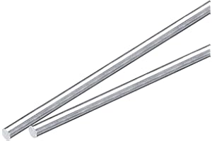 sourcing map 2Pcs 3/16"(4mm) Dia Round Aluminum Rod, 12"(305mm) Long 6061 Aluminum Round Rod Solid Lathe Bar Stock for Industry Construction DIY Crafts