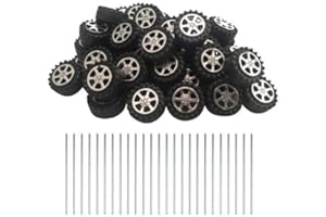 Artibetter 75 Stücke Spielzeugauto Reifen Naben Kunststoffrolle Dia Welle Auto LKW Modell Spielzeug Rad 1:10 Rad Rc Modell Rad Auto Zubehör für DIY Handwerk 42Mm