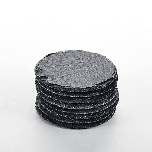 Malacasa, Serie Nature.Slate, 16-tlg. Set Schieferplatte Schiefer Untersetzer 4 Zoll / 10*10*0,5 cm Glasuntersetzer - 2