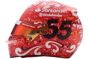 Spark Scuderia Ferrari F1 Team, Official 2024 Model Looksmart, Carlos Sainz Mexican GP Winners Special Edition Mini Helmet, 1/5 Scale With Box