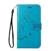 Produktbild Galaxy S7 Edge Hülle, Anlike Schutzhülle Samsung Galaxy S7 Edge (5,5 Zoll) Wallet Tasche [Butterfly geprägte Serie] Handyhülle für Blau