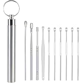10 Par&ccedil;alı Paslanmaz &Ccedil;elik Kulak Temizleme Seti, Taşınabilir Kir Temizleyici Kit, 10cm