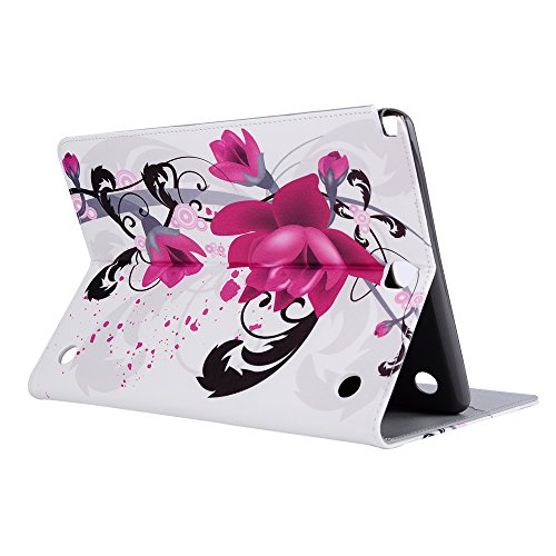 Galaxy Tab A 9.7 T550 Hülle, Deenor Oil painting Design Flip Tasche PU Leder Abdeckung Stand Schutzhülle für Samsung Galaxy Tab A 9.7 SM-T550. (Ink lotus) - 7