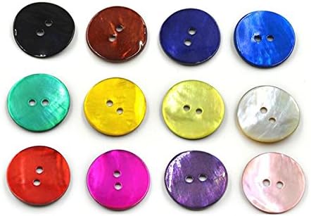 10MM Mother of Pearl mixed coloured buttons, pack of 50