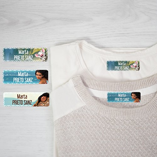 Ludilabel - Lote de 24 etiquetas termoadhesivas para ropa - Disney Vaiana