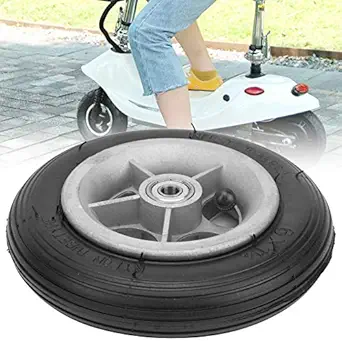 6x1 1/4 6in Rubber Wheel, 6 inch Safe High Quality Lightweight Non skid Electric Scooter Tyre for Tire Accessories for Tire Replacement