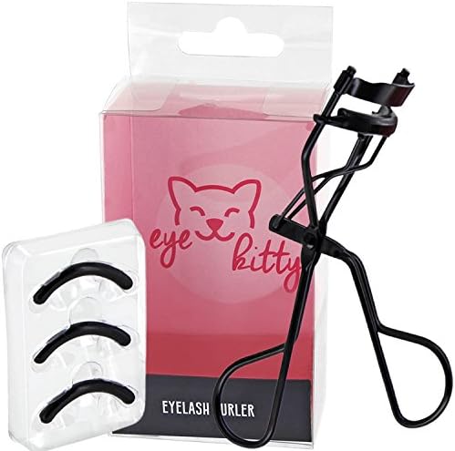 Eyekitty Eyelash Curler | Small | Light Handy For Top Quality Eyelash Curler | 3 Replacement Pads Black
