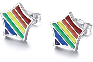 LAFATINA LGBT Gay Lesbiche Orgoglio Orecchini Set Unisex Mens Delle Donne Lesbiche Arcobaleno Trafitto Orecchini Alla Moda