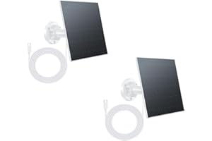 ANKWAY Panel Solar 6W para Cámaras de Vigilancia con Batería, Módulo Solar 5V USB-C, Compatible con Cámaras Inalámbricas, Soporte Ajustable 360°, IP65 Resistente al Agua, Cable de 3m (6W, Unidad, 2)