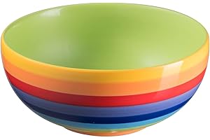 Purity Style Ręcznie malowana ceramiczna miska na płatki w tęczowe paski