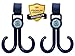 Pram hooks-Blue buggy hooks by Cosy Angel-Pack of 2 with 2 double multi purpose stroller hooks for hanging nappy bags, handbags, groceries-Swivels 360 degrees with Velcro straps to fit any pushchair