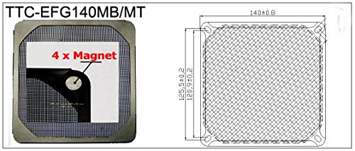 Titan TTC-EFG140MB/MT, magnetisches Lüftergitter, 140×140, schwarz - 2