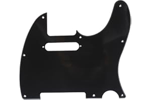 Musiclily 8 Agujeros Tele Pickguard Guitarra Golpeador para Guitarra Eléctrica Fender American/México Standard Telecaster Estilo Moderno, 1 capa Negro