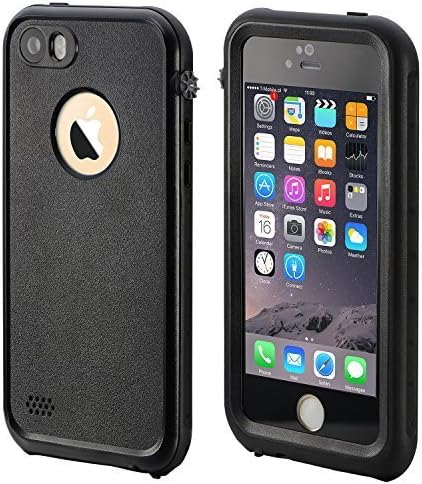 Waterproof iPhone 5S Case, eFond Waterproof iPhone SE Case IP68 Certified Shockproof Durable Slim Fit Full-Sealed Hard Cover with Touch ID Snow Dust Dirty Proof Case for iPhone 5 5S SE [Black]