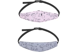EIHI Pack De 2 Reposacabezas coche niño, Sujeta Cabezas Coche Para Niños, Cintas Para La Cabeza Para Sillas De Coche, Protección Para El Cuello