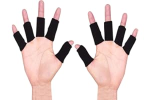 XDSP Protège-doigt élastiques, Manchons de Protection pour Doigts élastique Finger Sleeve Support extensible Finger Protector Sleeve, Manches de Soutien des Doigts pour Joueurs de Basketball (black)
