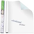 queenland 17.7"X78.7" Large Whiteboard Sticker,Dry Erase Board Self Adhesive Wall ,Wall Decal Wall Paper White Boards Decals For Kids Education&Diy Works School Home Office Drawing