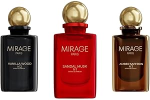 Mirage Paris Signature Set – 3× Extrait de Parfum Unisex (je 50 ml, 30% Duftöl), mit Pheromonen, 2+1 GRATIS Aktion, Sandal Musk No.1 · Vanilla Wood No.2 · Amber Saffron No.3