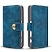 Produktbild Sony Xperia XZ Hülle, Sony Xperia XZ Schutzhülle Leder Hülle, Alfort 2 in 1 Retro Ledertasche Design Dual Use Falten Premium PU Leder Tasche Kartenfach Case Cover Flip Mappen Kasten Abdeckung für Sony Xperia XZ 5.2" Smartphone mit einem Magnetverschluss ( Marineblau )