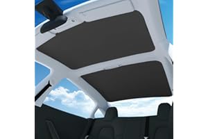 Ywooon Pare-Soleil de Toit pour Tesla Model 3 Highland 2025 2018-2024, Pare-Soleil de Toit en Verre, Fenêtre de Toit Isolation Contre Les Rayons UV, Noir (Produit à Partir de Chine)
