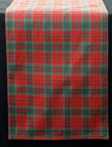 Table Runner in a red and green Plaid Design derived from Scottish Tartan. Beautifully embroidered table linen to grace your dining table at Hogmanay, Burns Night, St Andrew’s Day, or to dress the tables at your Scottish Wedding, Engagement Party or other Scottish Celebrations, also ideal for Christmas and Easter Dining Gifts and Special Events.