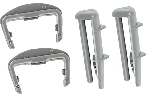 Jpshop Befestigungsset vorne und hinten für Schienen für Spülmaschinenkorb anpassbar Beko – 4 Stück